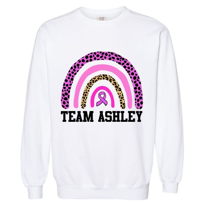 Personalize Team Name Custom Breast Cancer Garment-Dyed Sweatshirt