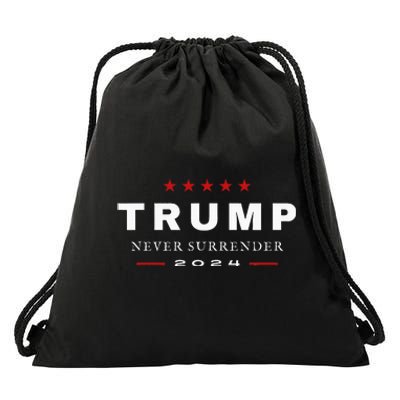 President Trump Never Surrender 2024 Maga Patriotic Drawstring Bag