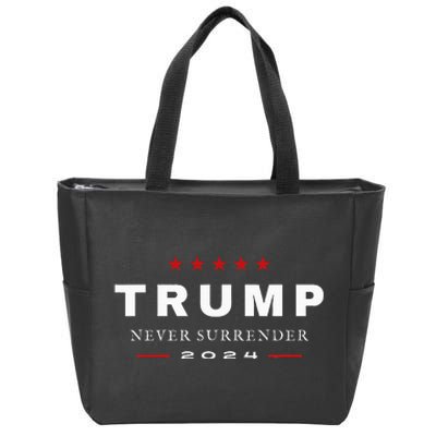 President Trump Never Surrender 2024 Maga Patriotic Zip Tote Bag