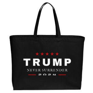 President Trump Never Surrender 2024 Maga Patriotic Cotton Canvas Jumbo Tote