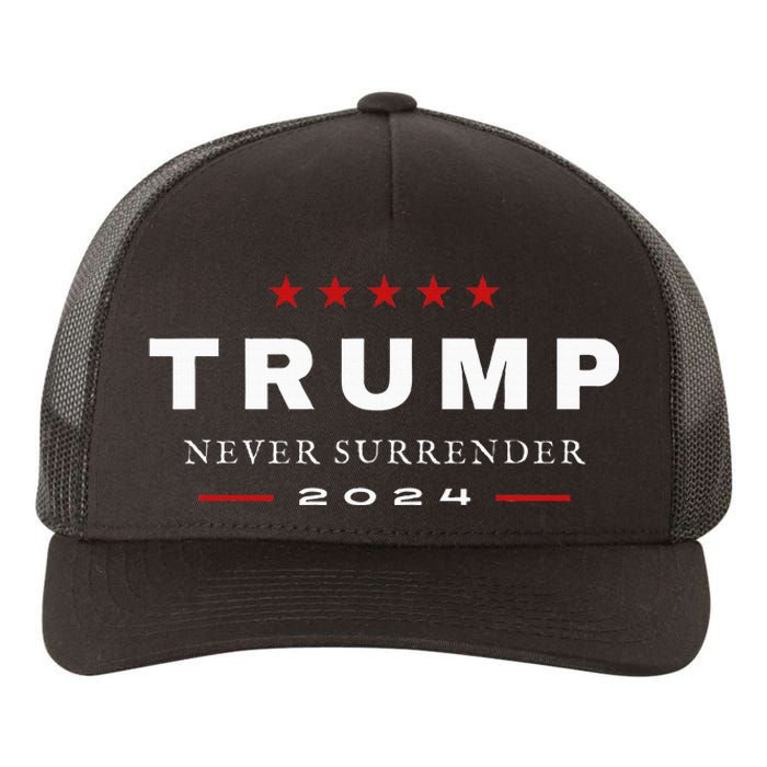 President Trump Never Surrender 2024 Maga Patriotic Yupoong Adult 5-Panel Trucker Hat