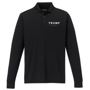 President Trump Never Surrender 2024 Maga Patriotic Performance Long Sleeve Polo