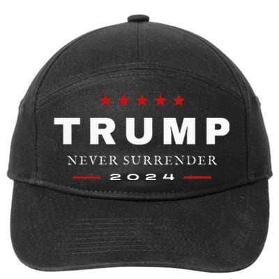 President Trump Never Surrender 2024 Maga Patriotic 7-Panel Snapback Hat