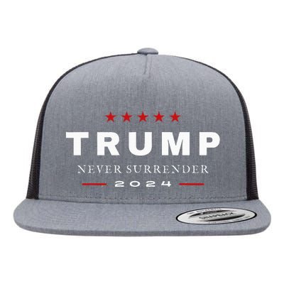 President Trump Never Surrender 2024 Maga Patriotic Flat Bill Trucker Hat