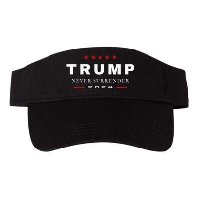 President Trump Never Surrender 2024 Maga Patriotic Valucap Bio-Washed Visor