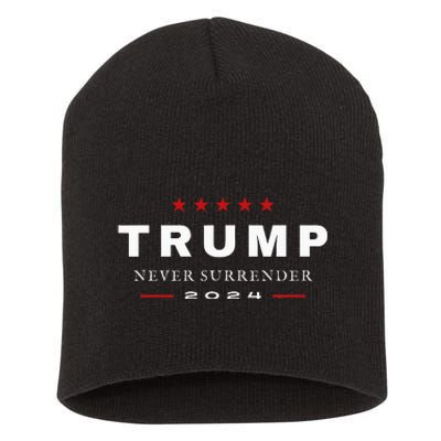 President Trump Never Surrender 2024 Maga Patriotic Short Acrylic Beanie