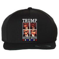 President Trump Never Quits Djt Cool Trump In Sunglasses Wool Snapback Cap