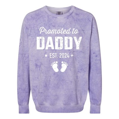 Promoted To New Daddy 2024 Soon To Be Dad Fathers Day Colorblast Crewneck Sweatshirt