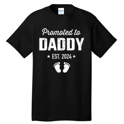 Promoted To New Daddy 2024 Soon To Be Dad Fathers Day Tall T-Shirt