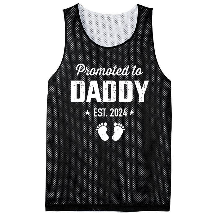 Promoted To New Daddy 2024 Soon To Be Dad Fathers Day Mesh Reversible Basketball Jersey Tank