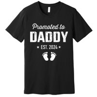 Promoted To New Daddy 2024 Soon To Be Dad Fathers Day Premium T-Shirt