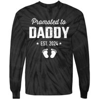 Promoted To New Daddy 2024 Soon To Be Dad Fathers Day Tie-Dye Long Sleeve Shirt