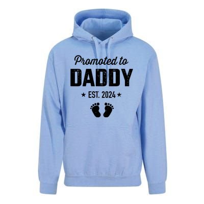 Promoted To New Daddy 2024 Soon To Be Dad Fathers Day Unisex Surf Hoodie