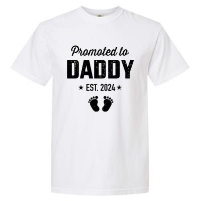 Promoted To New Daddy 2024 Soon To Be Dad Fathers Day Garment-Dyed Heavyweight T-Shirt