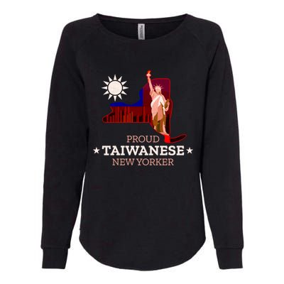 Proud Taiwanese New Yorker New York Map And Taiwan Flag Great Gift Womens California Wash Sweatshirt