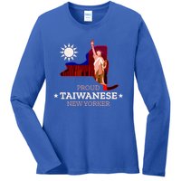 Proud Taiwanese New Yorker New York Map And Taiwan Flag Great Gift Ladies Long Sleeve Shirt