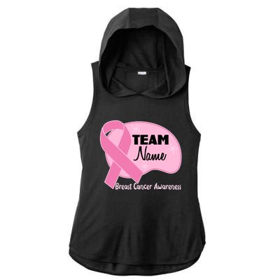 Personalize Team Name Breast Cancer Awareness Custom Ladies PosiCharge Tri-Blend Wicking Draft Hoodie Tank