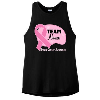 Personalize Team Name Breast Cancer Awareness Custom Ladies PosiCharge Tri-Blend Wicking Tank