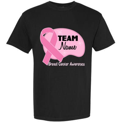 Personalize Team Name Breast Cancer Awareness Custom Garment-Dyed Heavyweight T-Shirt