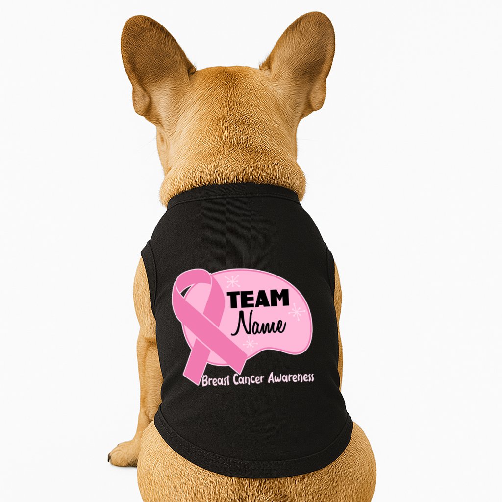 Personalize Team Name Breast Cancer Awareness Custom Doggie Tank