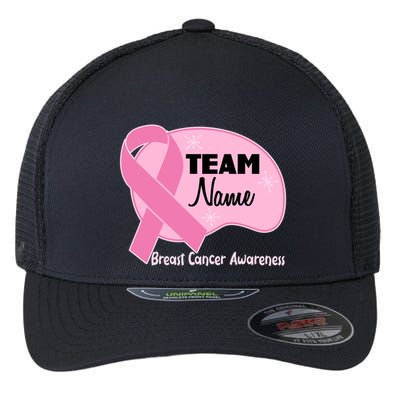 Personalize Team Name Breast Cancer Awareness Custom Flexfit Unipanel Trucker Cap