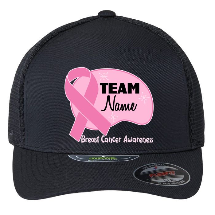 Personalize Team Name Breast Cancer Awareness Custom Flexfit Unipanel Trucker Cap