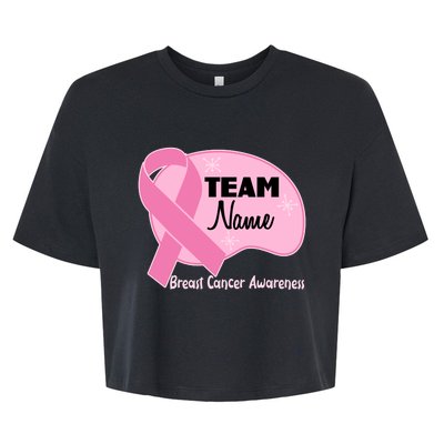 Personalize Team Name Breast Cancer Awareness Custom Bella+Canvas Jersey Crop Tee