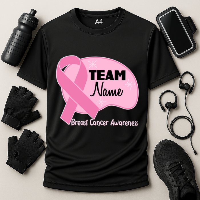 Personalize Team Name Breast Cancer Awareness Custom Performance Shirt