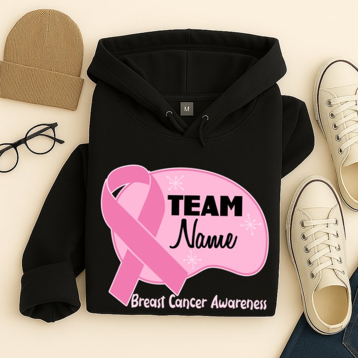 Personalize Team Name Breast Cancer Awareness Custom Hoodie