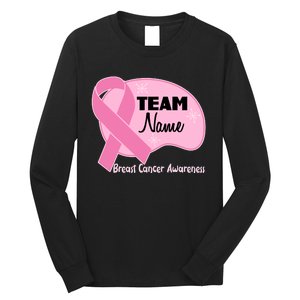 Personalize Team Name Breast Cancer Awareness Custom Long Sleeve Shirt