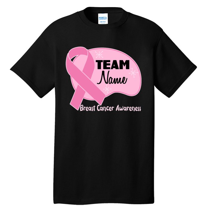 Personalize Team Name Breast Cancer Awareness Custom Tall T-Shirt