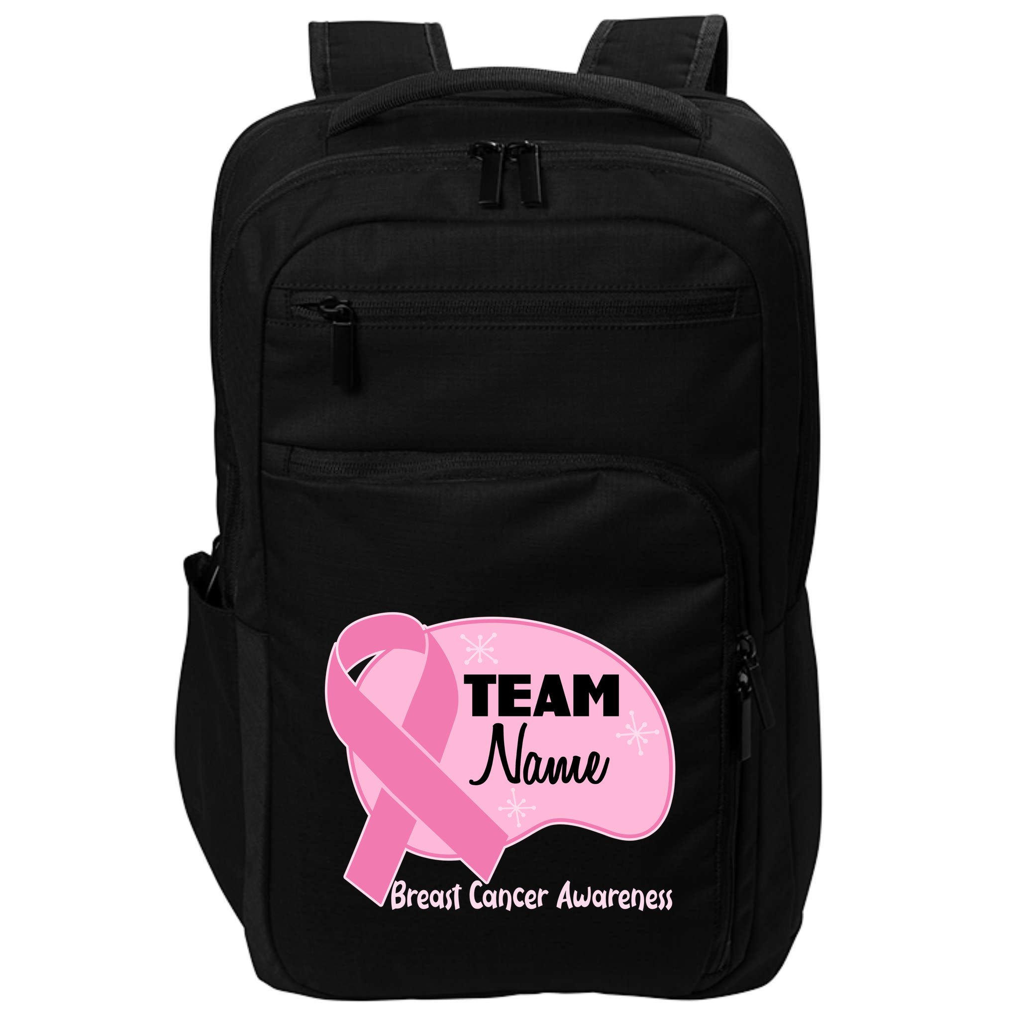 Personalize Team Name Breast Cancer Awareness Custom Impact Tech Backpack