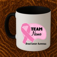 Personalize Team Name Breast Cancer Awareness Custom Mug