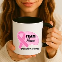 Personalize Team Name Breast Cancer Awareness Custom Mug