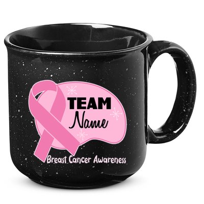 Personalize Team Name Breast Cancer Awareness Custom 15oz Campfire Ceramic Mug