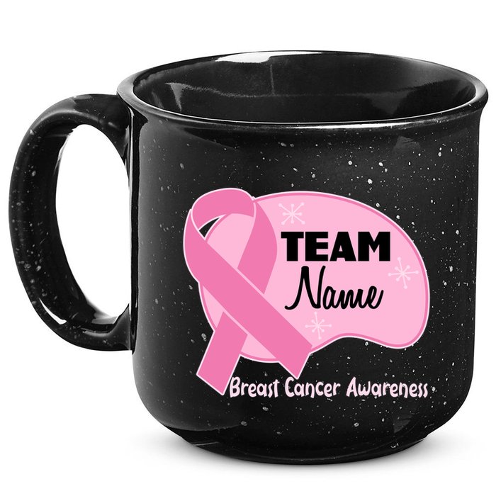 Personalize Team Name Breast Cancer Awareness Custom 15oz Campfire Ceramic Mug