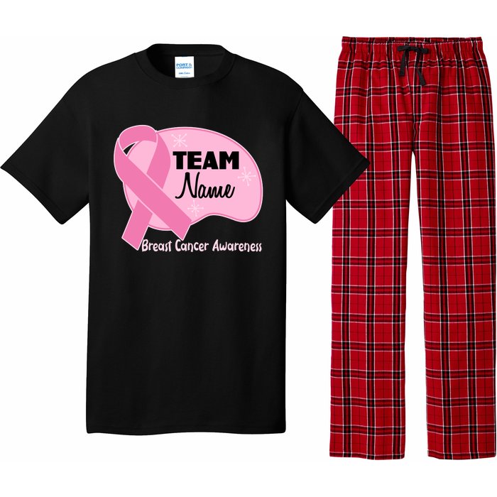 Personalize Team Name Breast Cancer Awareness Custom Pajama Set