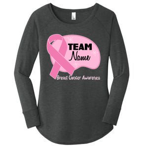 Personalize Team Name Breast Cancer Awareness Custom Women's Perfect Tri Tunic Long Sleeve Shirt