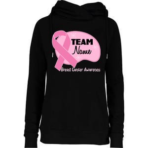 Personalize Team Name Breast Cancer Awareness Custom Womens Funnel Neck Pullover Hood