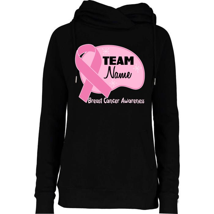 Personalize Team Name Breast Cancer Awareness Custom Womens Funnel Neck Pullover Hood