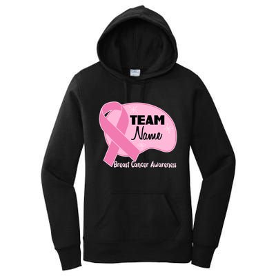 Personalize Team Name Breast Cancer Awareness Custom Women's Pullover Hoodie