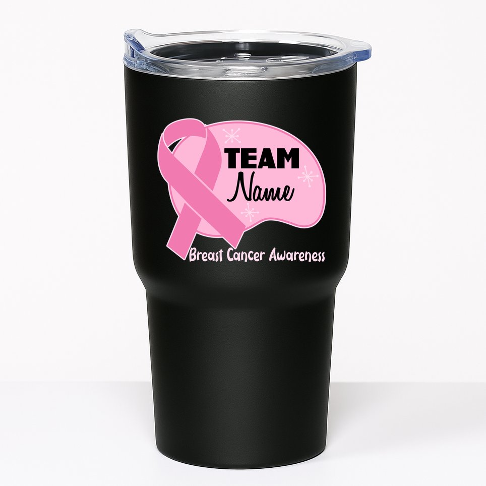 Personalize Team Name Breast Cancer Awareness Custom Tumbler