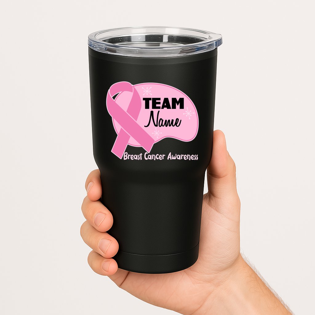 Personalize Team Name Breast Cancer Awareness Custom Tumbler