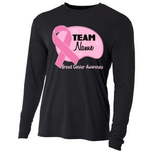 Personalize Team Name Breast Cancer Awareness Custom Cooling Performance Long Sleeve Crew