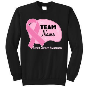 Personalize Team Name Breast Cancer Awareness Custom Tall Sweatshirt