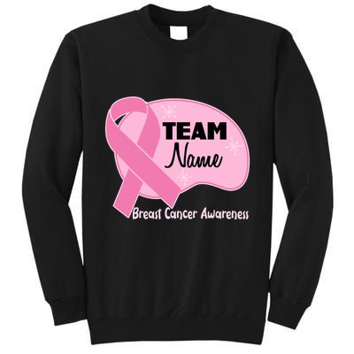 Personalize Team Name Breast Cancer Awareness Custom Tall Sweatshirt