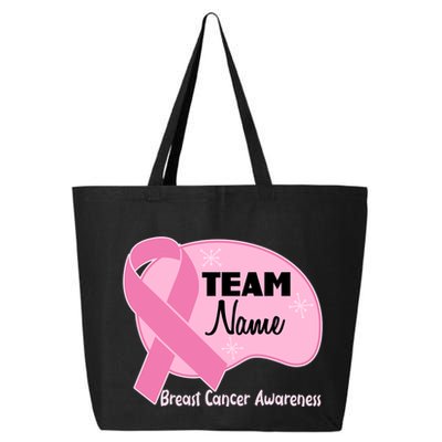 Personalize Team Name Breast Cancer Awareness Custom 25L Jumbo Tote