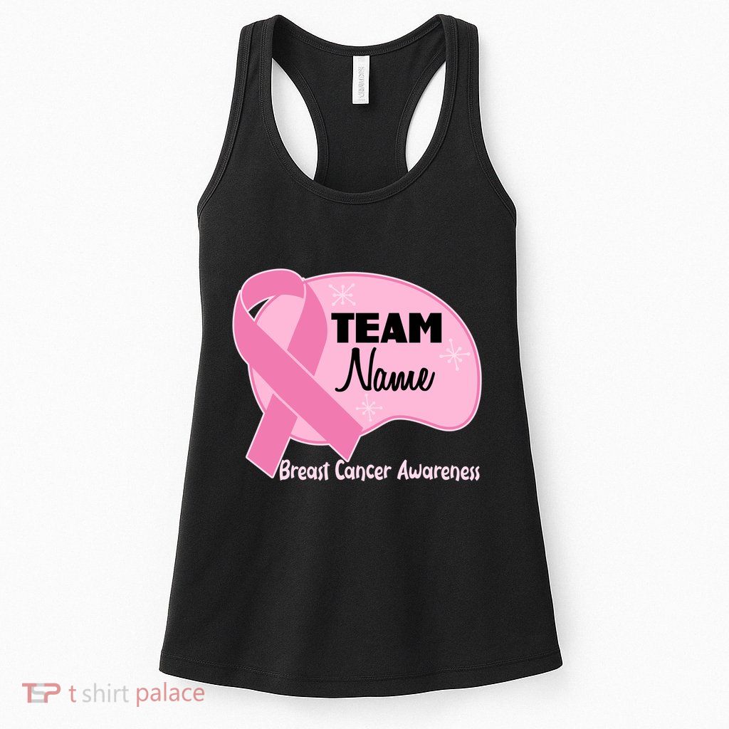Personalize Team Name Breast Cancer Awareness Custom Womens Tank Top