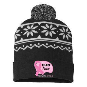 Personalize Team Name Breast Cancer Awareness Custom USA-Made Snowflake Beanie