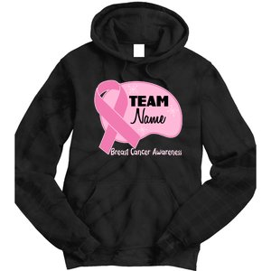 Personalize Team Name Breast Cancer Awareness Custom Tie Dye Hoodie